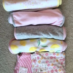 6 baby girl burp cloths